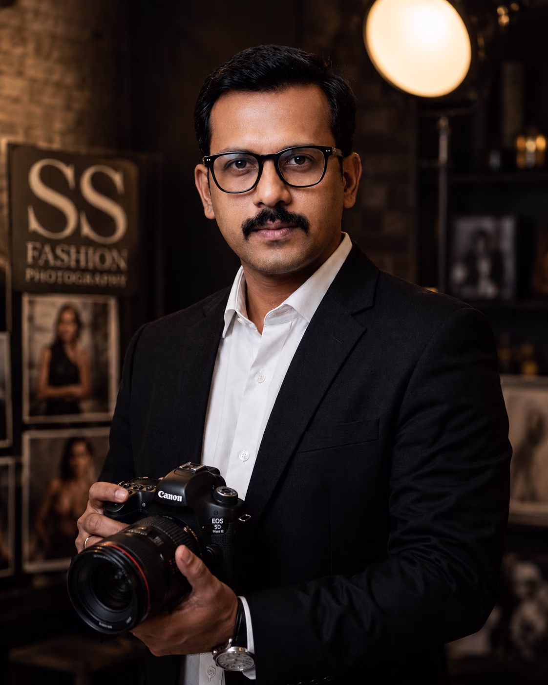 Shiva of SS Fashion Photography holding his camera